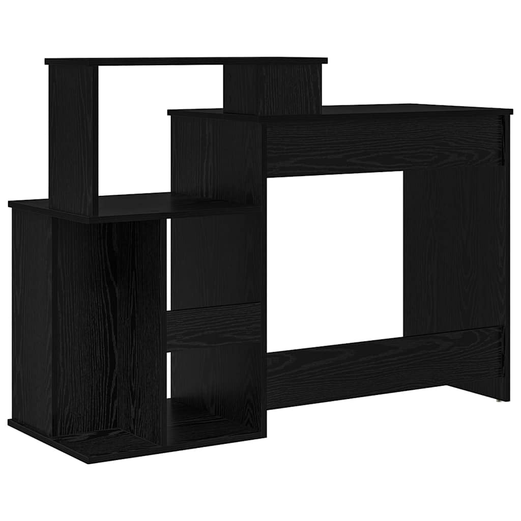 vidaXL Desk with Drawer Black Oak 120.5 x 44 x 88.5 cm Engineered Wood