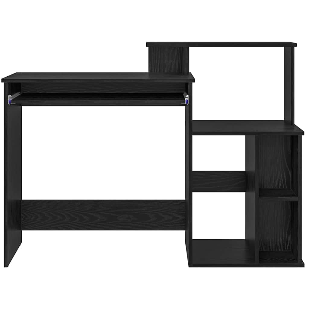 vidaXL Desk with Drawer Black Oak 120.5 x 44 x 88.5 cm Engineered Wood