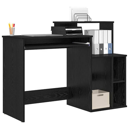 vidaXL Desk with Drawer Black Oak 120.5 x 44 x 88.5 cm Engineered Wood