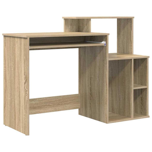 vidaXL Desk with Shelf Sonoma Oak 120.5 x 44 x 88.5 cm Engineered Wood
