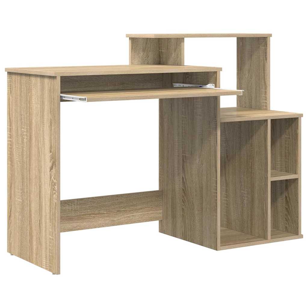 vidaXL Desk with Shelf Sonoma Oak 120.5 x 44 x 88.5 cm Engineered Wood