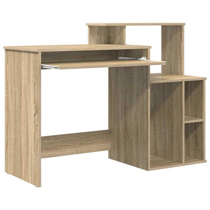 vidaXL Desk with Shelf Sonoma Oak 120.5 x 44 x 88.5 cm Engineered Wood