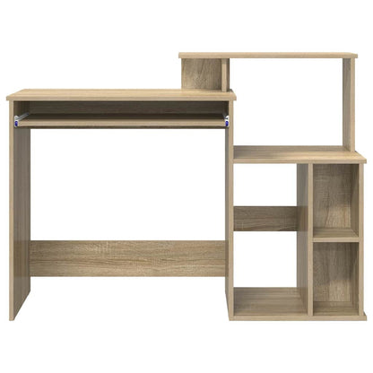 vidaXL Desk with Shelf Sonoma Oak 120.5 x 44 x 88.5 cm Engineered Wood