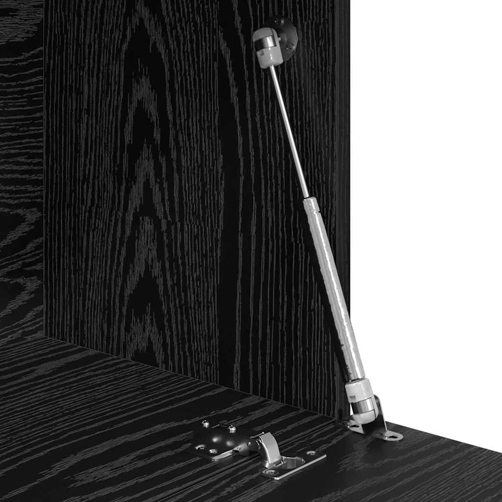 vidaXL Desk with Door Black Oak 71.5 x 31.5 x 106.5 cm Engineered Wood