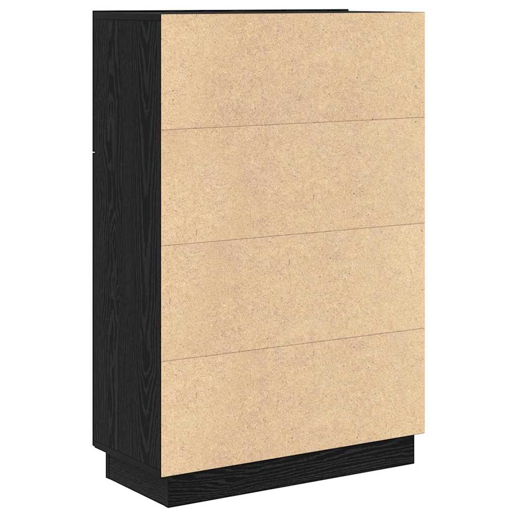vidaXL Desk with Door Black Oak 71.5 x 31.5 x 106.5 cm Engineered Wood