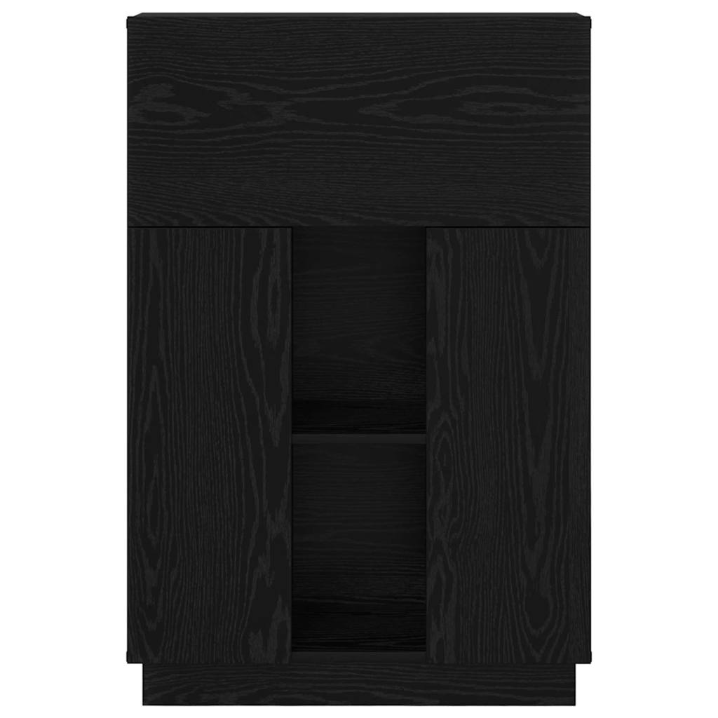 vidaXL Desk with Door Black Oak 71.5 x 31.5 x 106.5 cm Engineered Wood