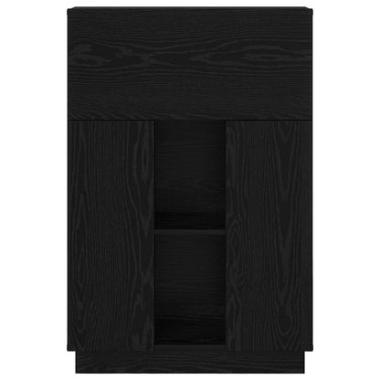 vidaXL Desk with Door Black Oak 71.5 x 31.5 x 106.5 cm Engineered Wood
