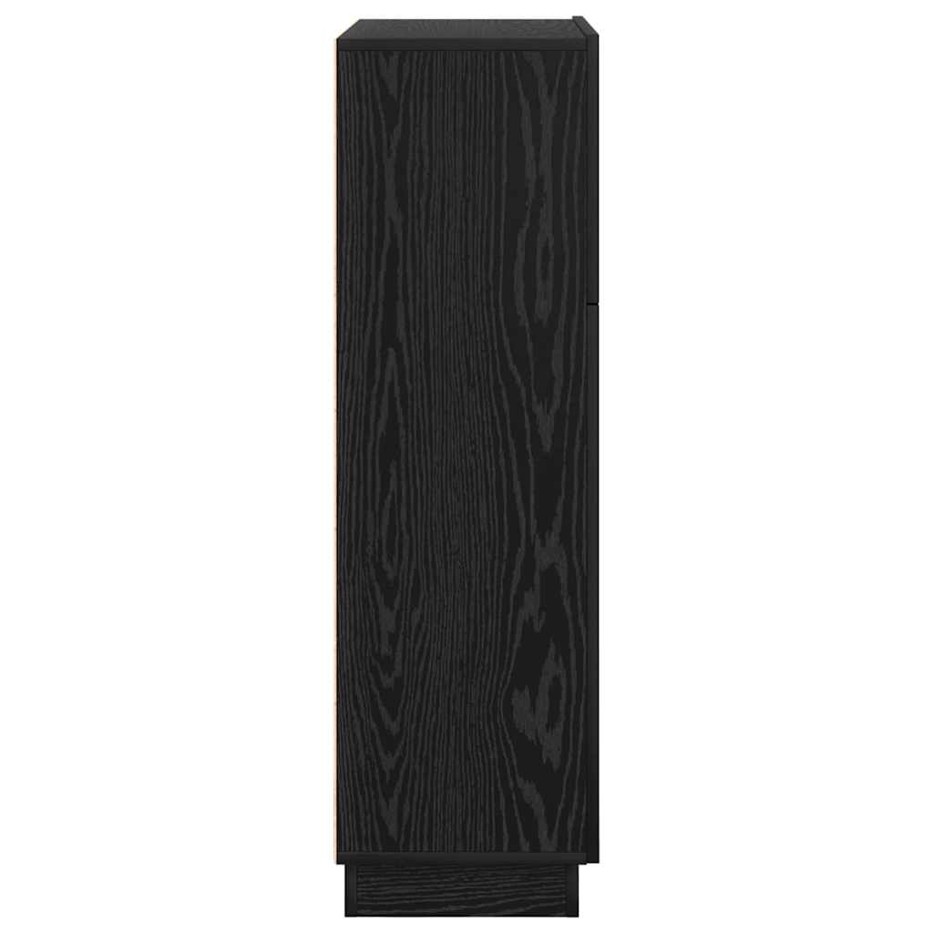 vidaXL Desk with Door Black Oak 71.5 x 31.5 x 106.5 cm Engineered Wood