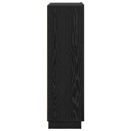 vidaXL Desk with Door Black Oak 71.5 x 31.5 x 106.5 cm Engineered Wood