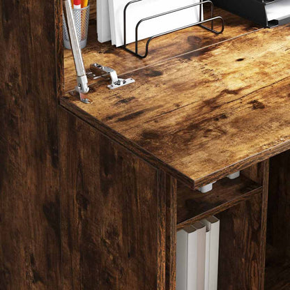 vidaXL Desk Smoked Oak 71.5 x 31.5 x 106.5 cm Engineered Wood