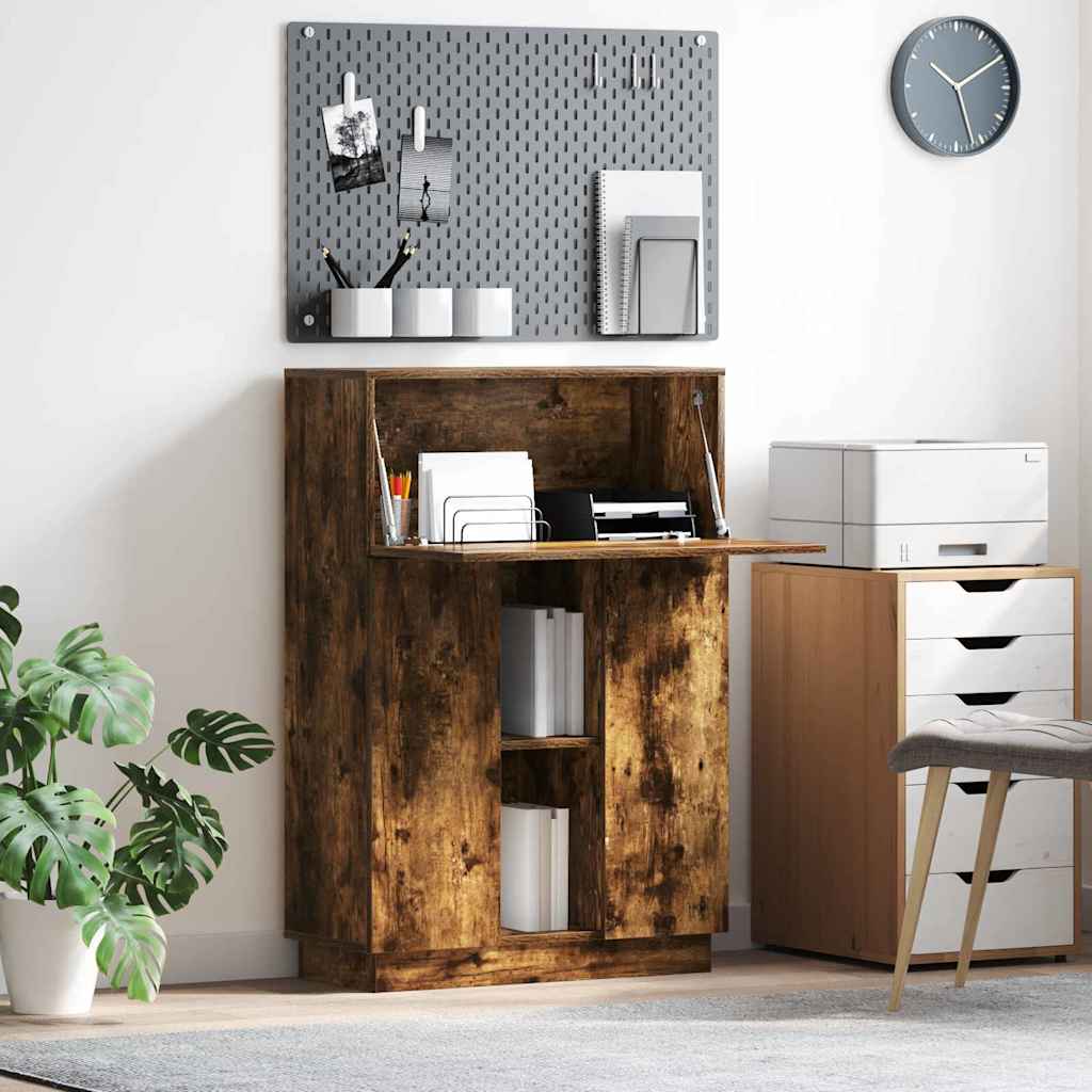vidaXL Desk Smoked Oak 71.5 x 31.5 x 106.5 cm Engineered Wood