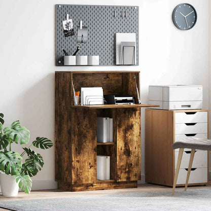 vidaXL Desk Smoked Oak 71.5 x 31.5 x 106.5 cm Engineered Wood
