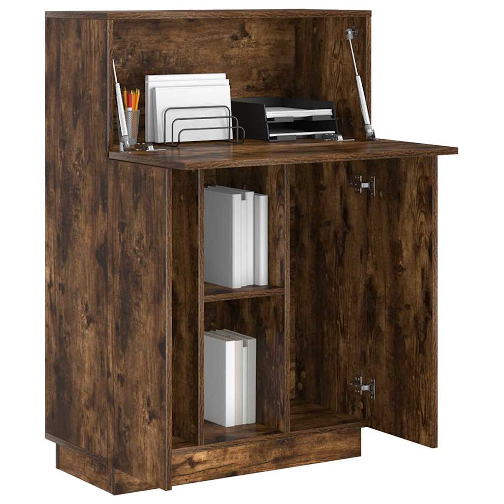 vidaXL Desk Smoked Oak 71.5 x 31.5 x 106.5 cm Engineered Wood