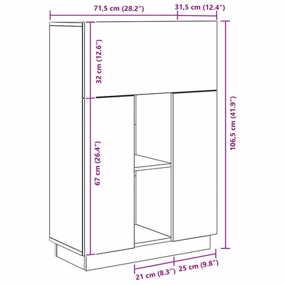 vidaXL Desk with Shelf Old Wood 71.5 x 31.5 x 106.5 cm Engineered Wood