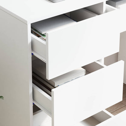 vidaXL Desk with Drawer White 90 x 37.5 x 75 cm Engineered Wood