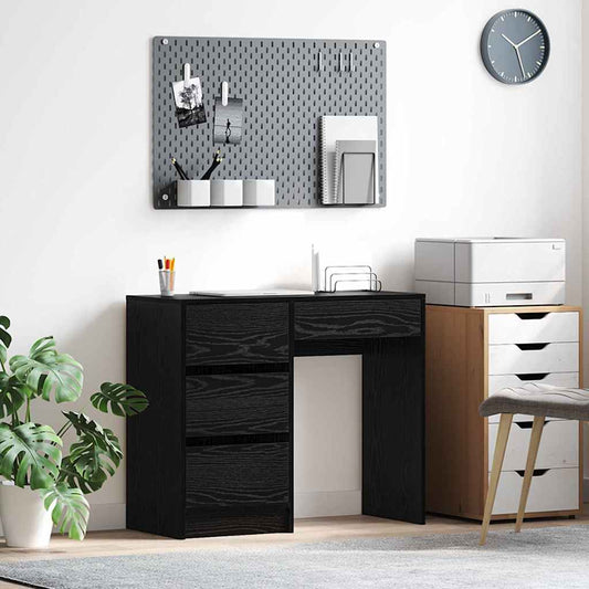 vidaXL Desk Black Oak Engineered Wood 90 x 37.5 x 75 cm