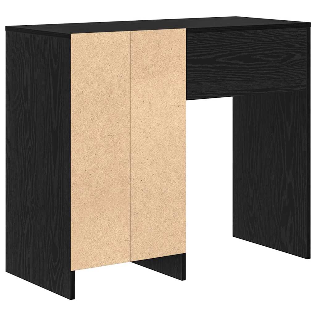 vidaXL Desk with Drawer Black Oak 90 x 37.5 x 75 cm Engineered Wood