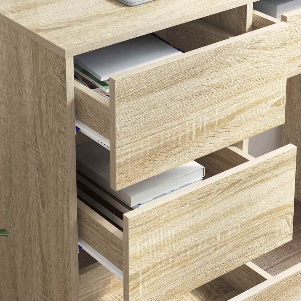 vidaXL Desk with Drawer Sonoma Oak 90 x 37.5 x 75 cm Engineered Wood