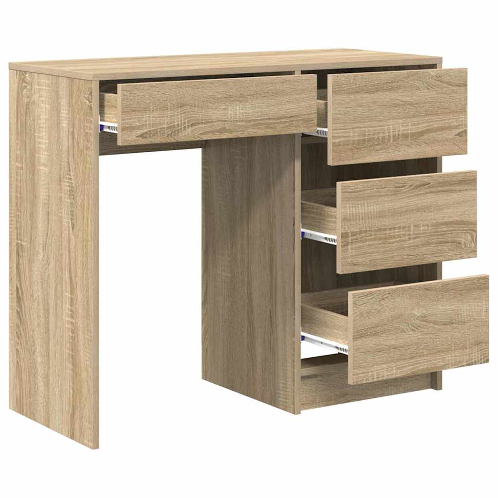 vidaXL Desk with Drawer Sonoma Oak 90 x 37.5 x 75 cm Engineered Wood