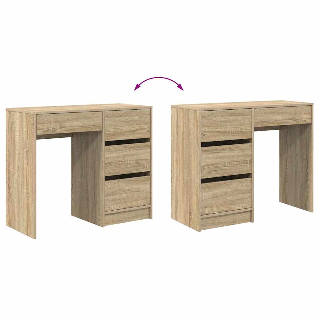 vidaXL Desk with Drawer Sonoma Oak 90 x 37.5 x 75 cm Engineered Wood