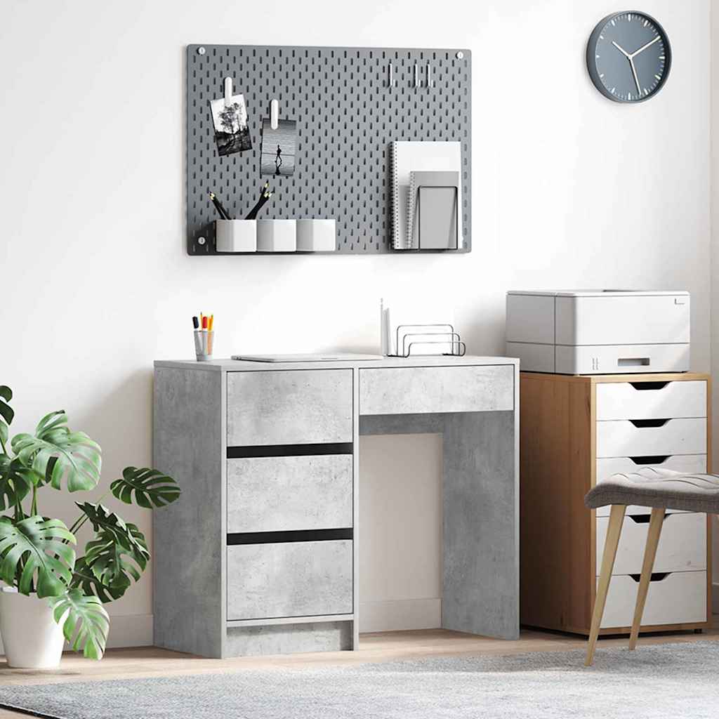vidaXL Desk Concrete Grey 90 x 37.5 x 75 cm Engineered Wood