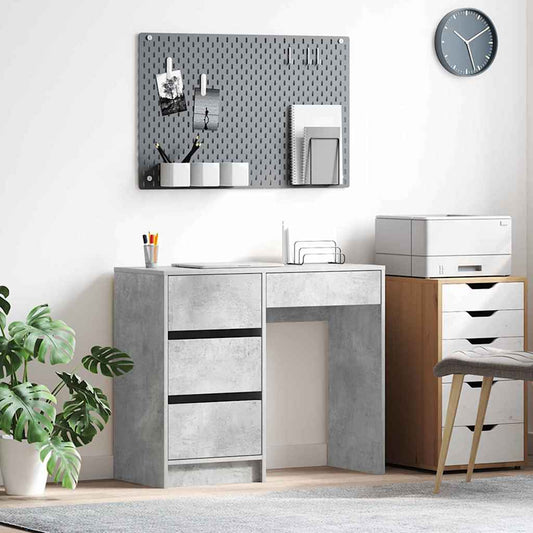 vidaXL Desk Concrete Grey Engineered Wood 90 x 37.5 x 75 cm