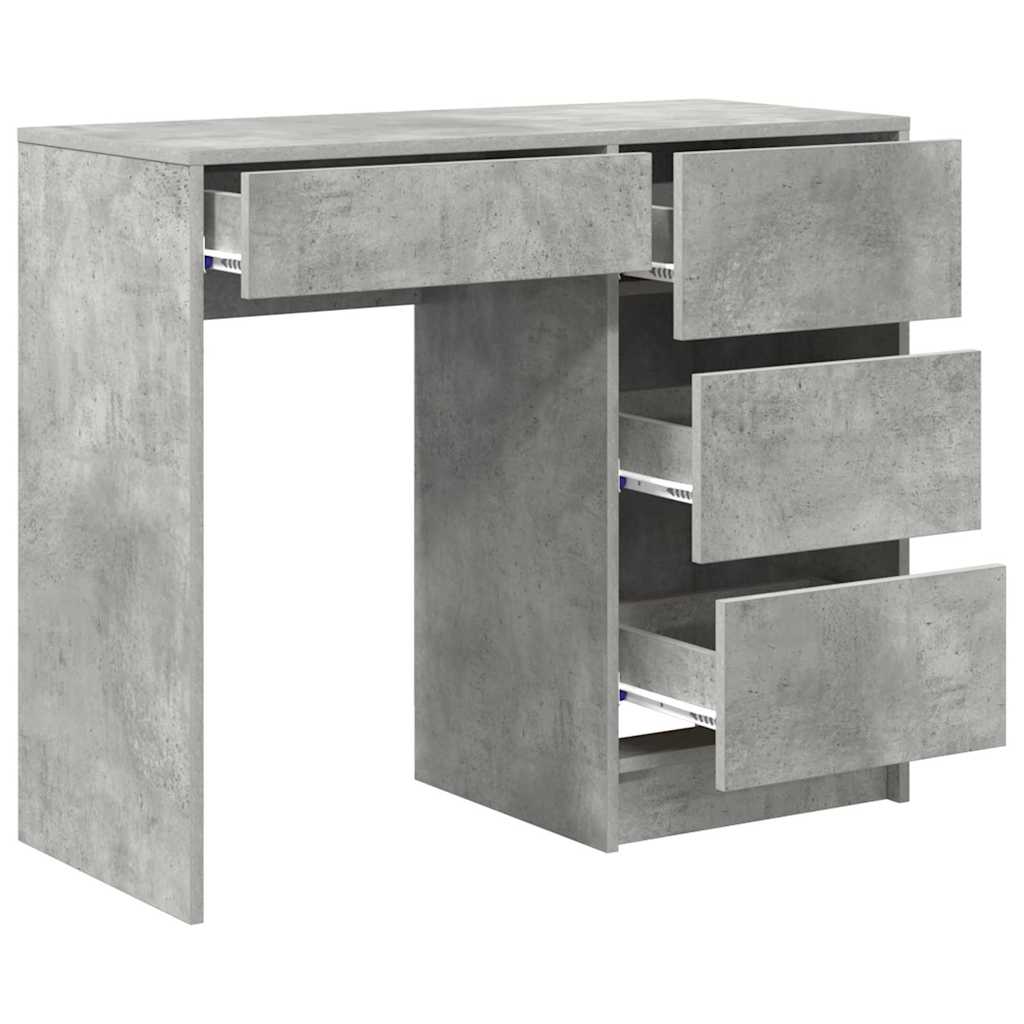 vidaXL Desk Concrete Grey 90 x 37.5 x 75 cm Engineered Wood