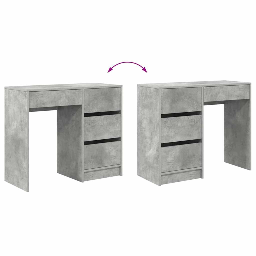 vidaXL Desk Concrete Grey 90 x 37.5 x 75 cm Engineered Wood