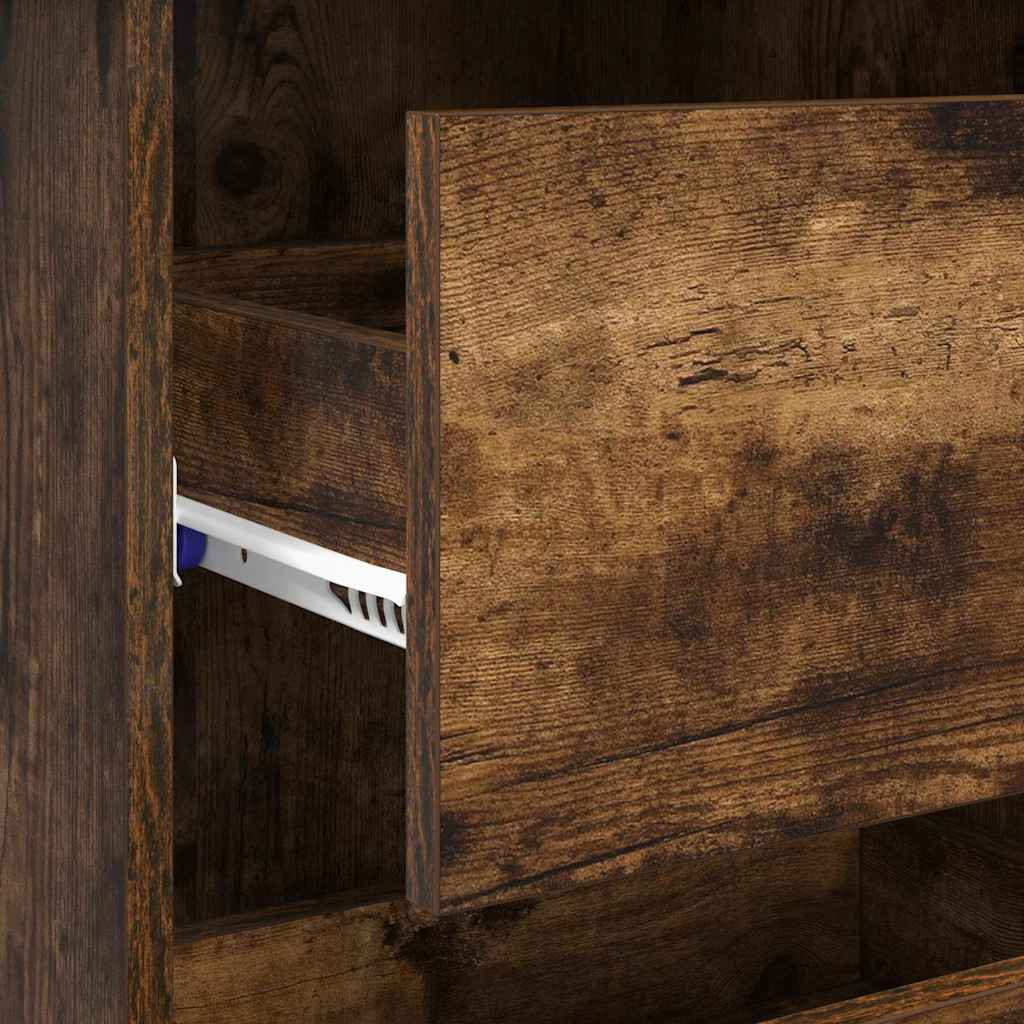 vidaXL Desk Smoked Oak Engineered Wood 90 x 37.5 x 75 cm