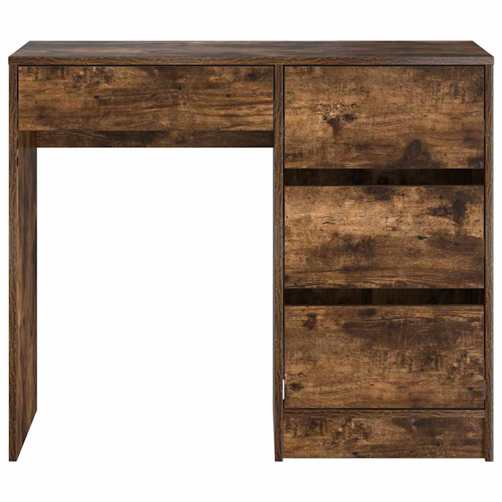 vidaXL Desk Smoked Oak Engineered Wood 90 x 37.5 x 75 cm