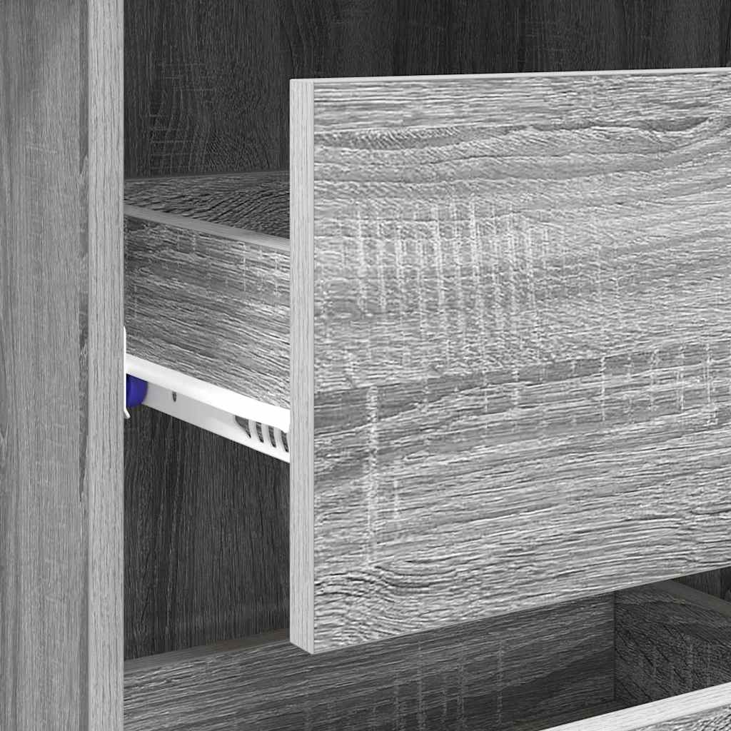 vidaXL Desk Grey Sonoma Engineered Wood 90 x 37.5 x 75 cm