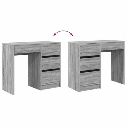 vidaXL Desk with Drawer Grey Sonoma 90 x 37.5 x 75 cm Engineered Wood