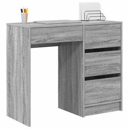 vidaXL Desk Grey Sonoma Engineered Wood 90 x 37.5 x 75 cm