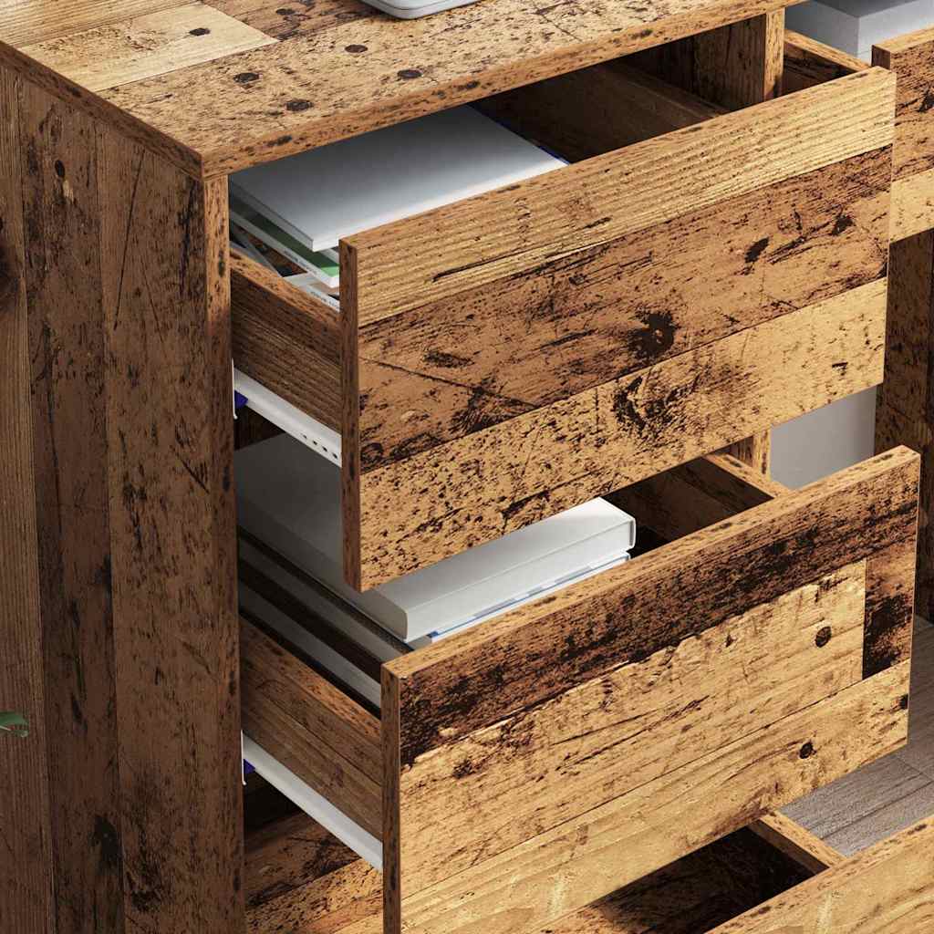 vidaXL Desk with Drawer Old Wood 90 x 37.5 x 75 cm Engineered Wood