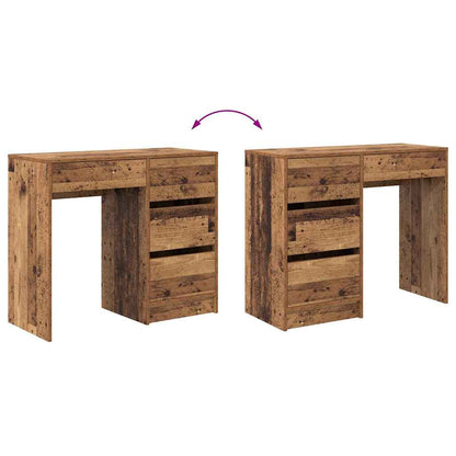 vidaXL Desk with Drawer Old Wood 90 x 37.5 x 75 cm Engineered Wood