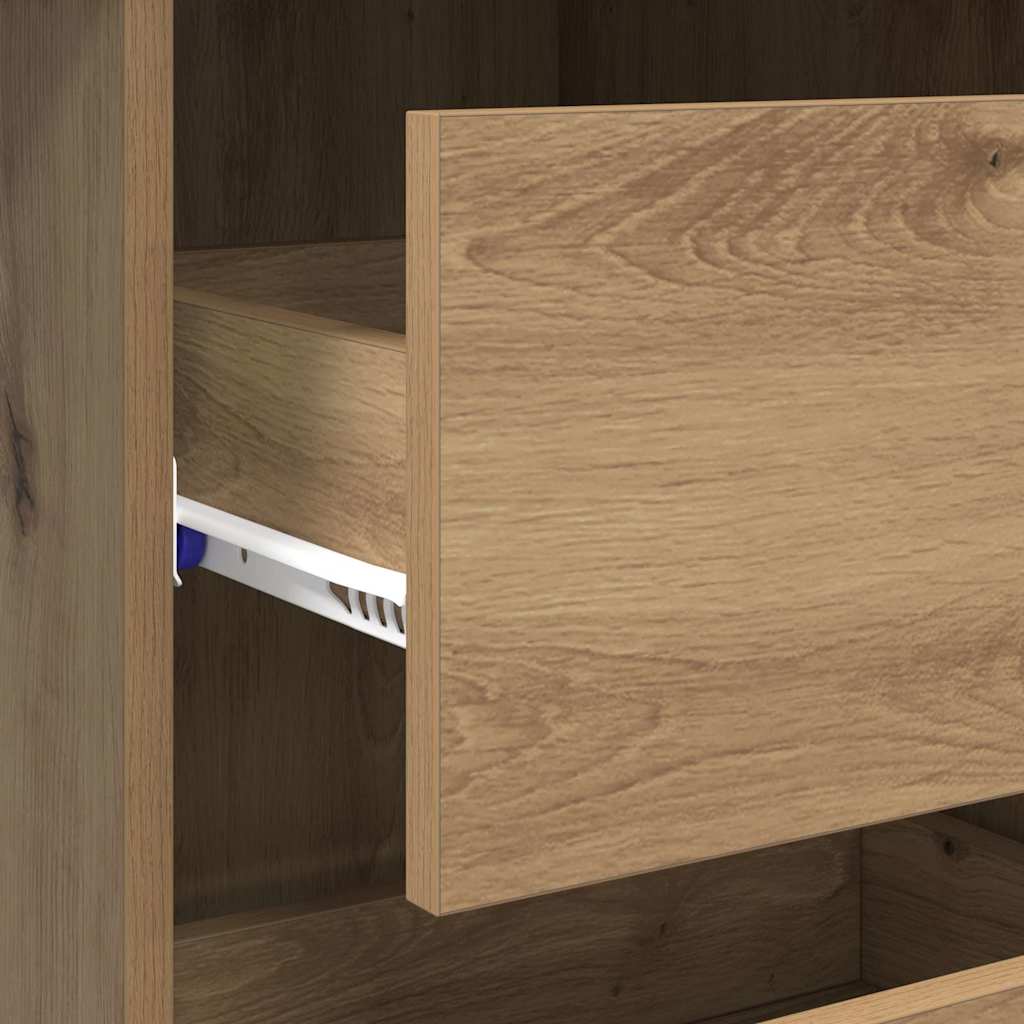 vidaXL Desk with Drawer Artisan Oak 90 x 37.5 x 75 cm Engineered Wood