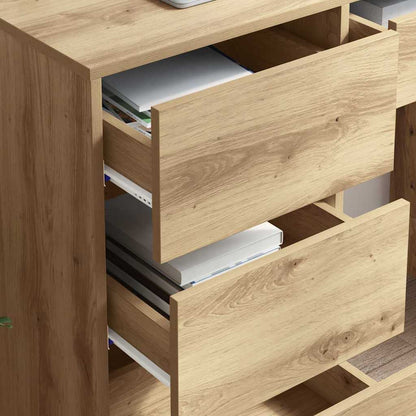 vidaXL Desk with Drawer Artisan Oak 90 x 37.5 x 75 cm Engineered Wood