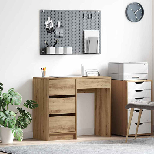 vidaXL Desk Artisan Oak Engineered Wood 90 x 37.5 x 75 cm