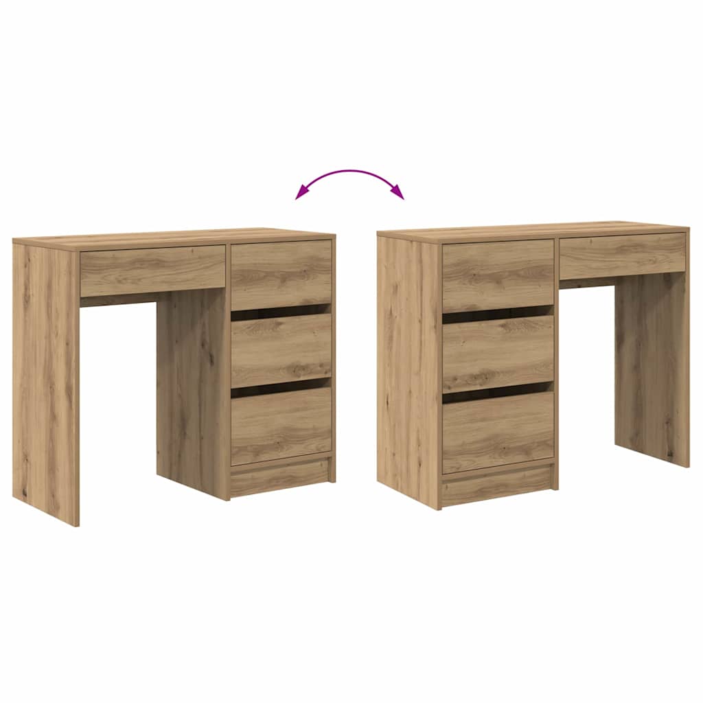 vidaXL Desk Artisan Oak Engineered Wood 90 x 37.5 x 75 cm
