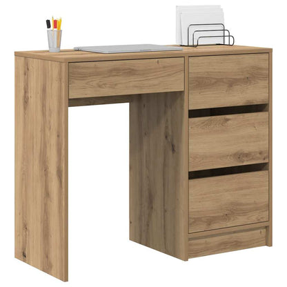 vidaXL Desk with Drawer Artisan Oak 90 x 37.5 x 75 cm Engineered Wood