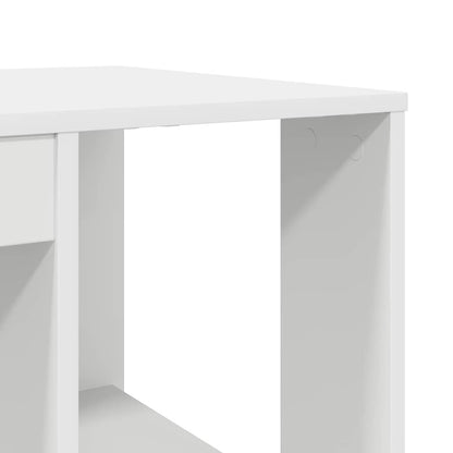 vidaXL Desk with Shelf White 130 x 50.5 x 75 cm Engineered Wood