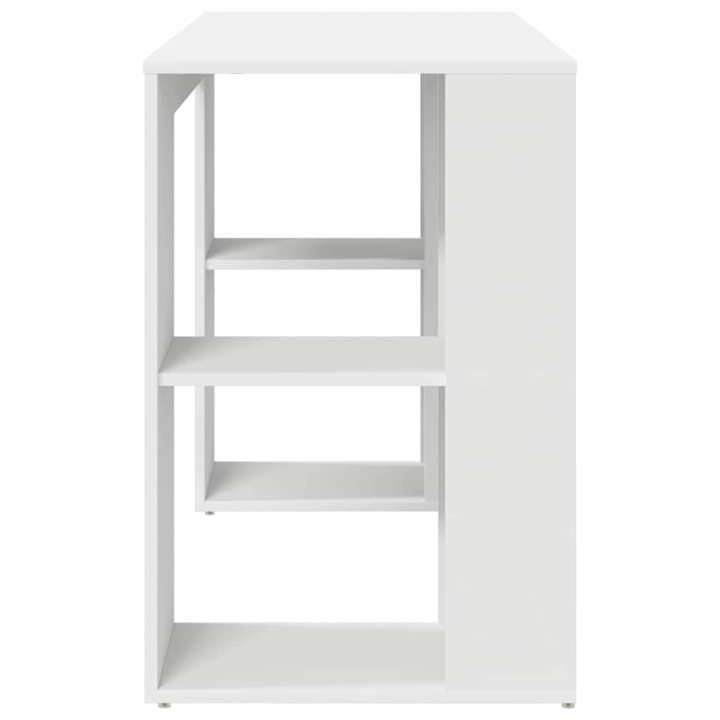 vidaXL Desk with Shelf White 130 x 50.5 x 75 cm Engineered Wood