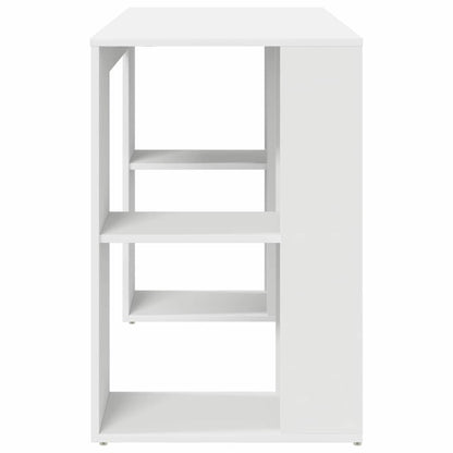 vidaXL Desk with Shelf White 130 x 50.5 x 75 cm Engineered Wood