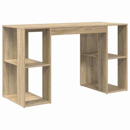 vidaXL Desk with Shelf Sonoma Oak 130 x 50.5 x 75 cm Engineered Wood