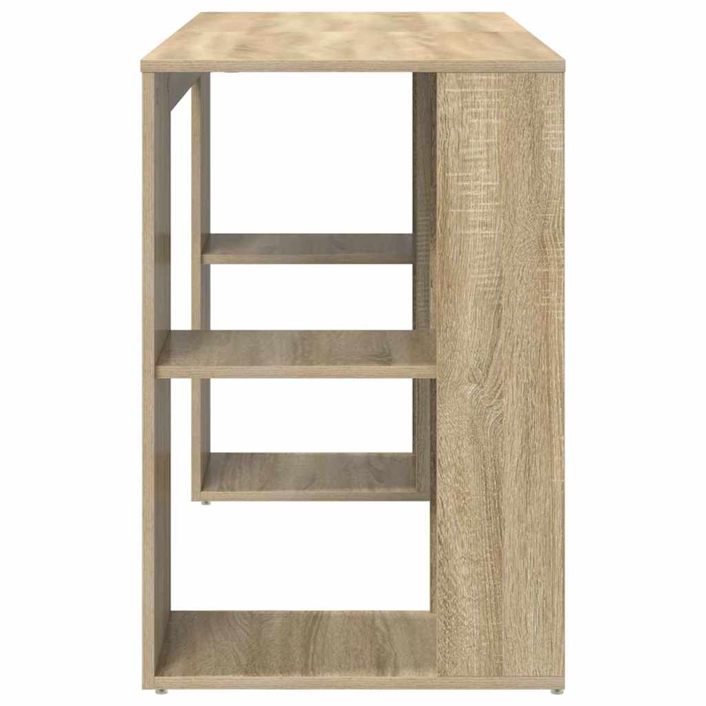 vidaXL Desk with Shelf Sonoma Oak 130 x 50.5 x 75 cm Engineered Wood