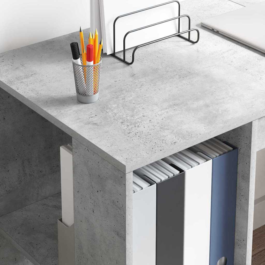 vidaXL Desk Concrete Grey 130 x 50.5 x 75 cm Engineered Wood