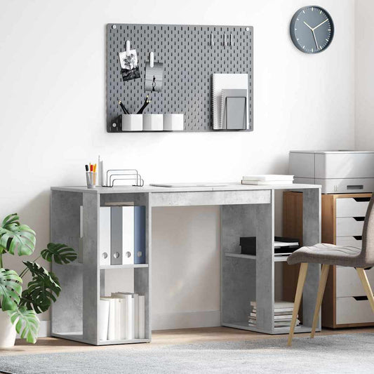 vidaXL Desk Concrete Grey 130 x 50.5 x 75 cm Engineered Wood