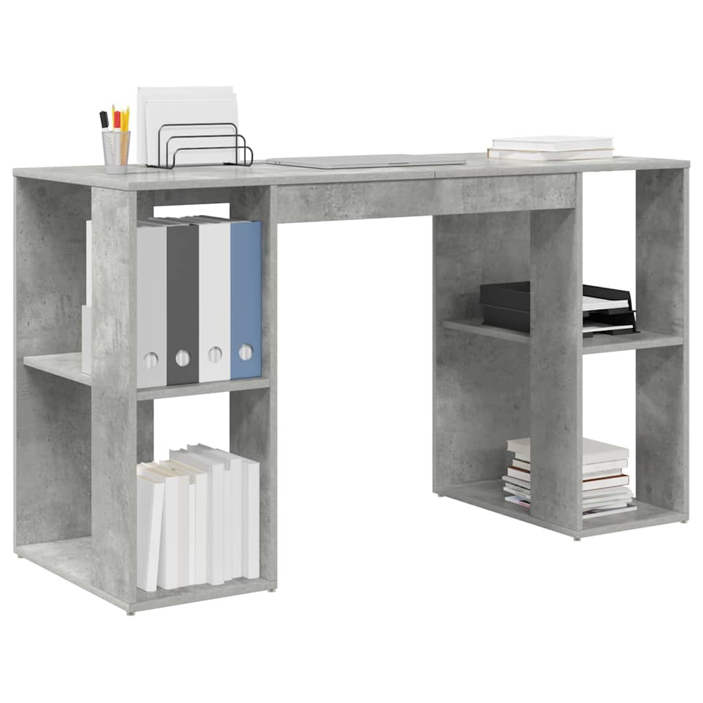 vidaXL Desk Concrete Grey 130 x 50.5 x 75 cm Engineered Wood
