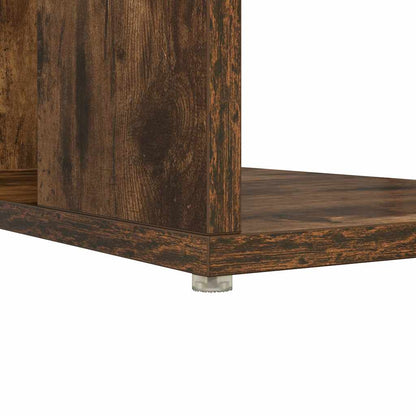 vidaXL Desk with Shelf Smoked Oak 130 x 50.5 x 75 cm Engineered Wood