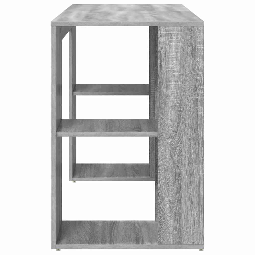 vidaXL Desk with Shelf Grey Sonoma 130 x 50.5 x 75 cm Engineered Wood